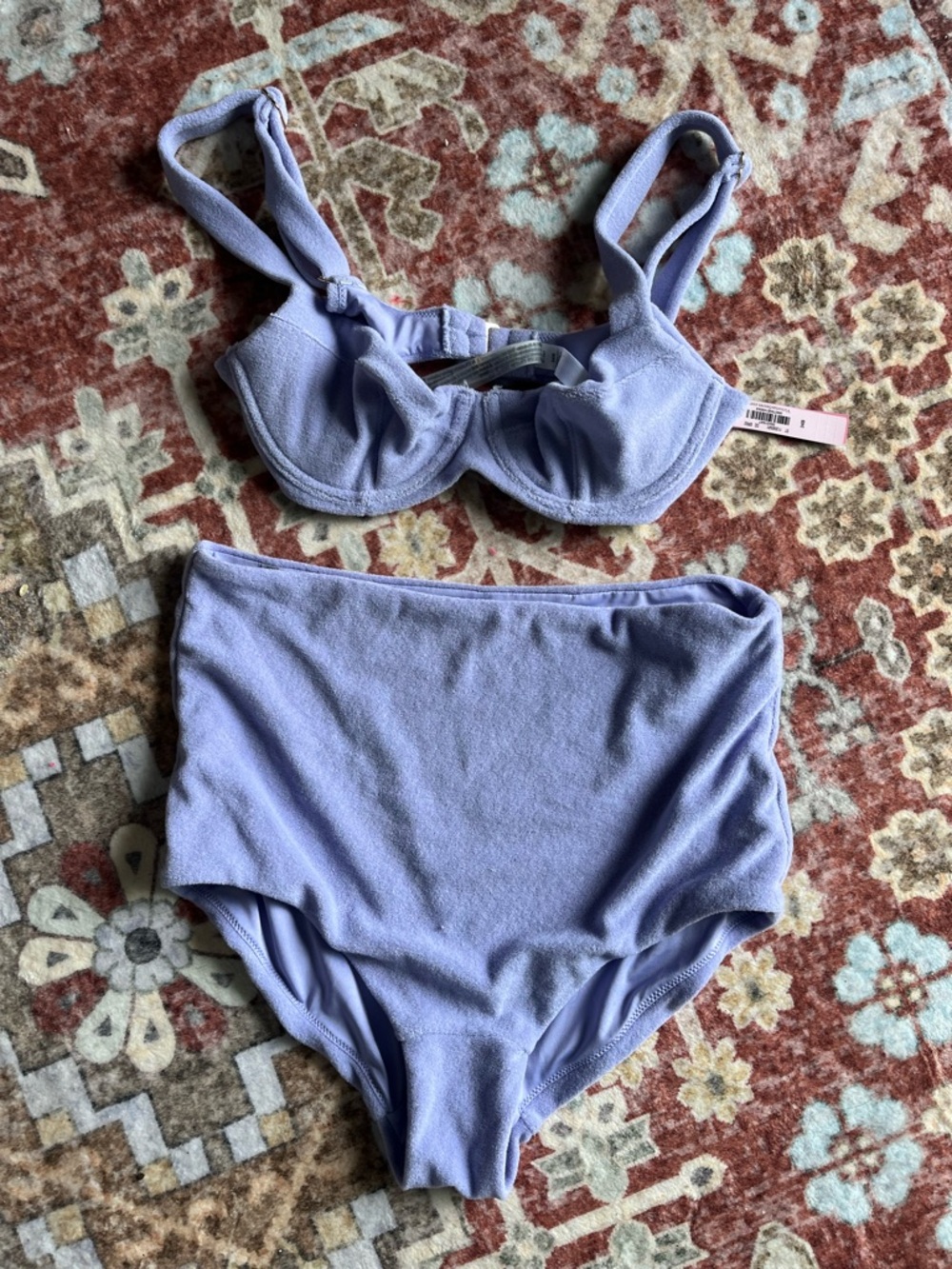 Lilac Two-Piece Bikini Set - High Waist Top